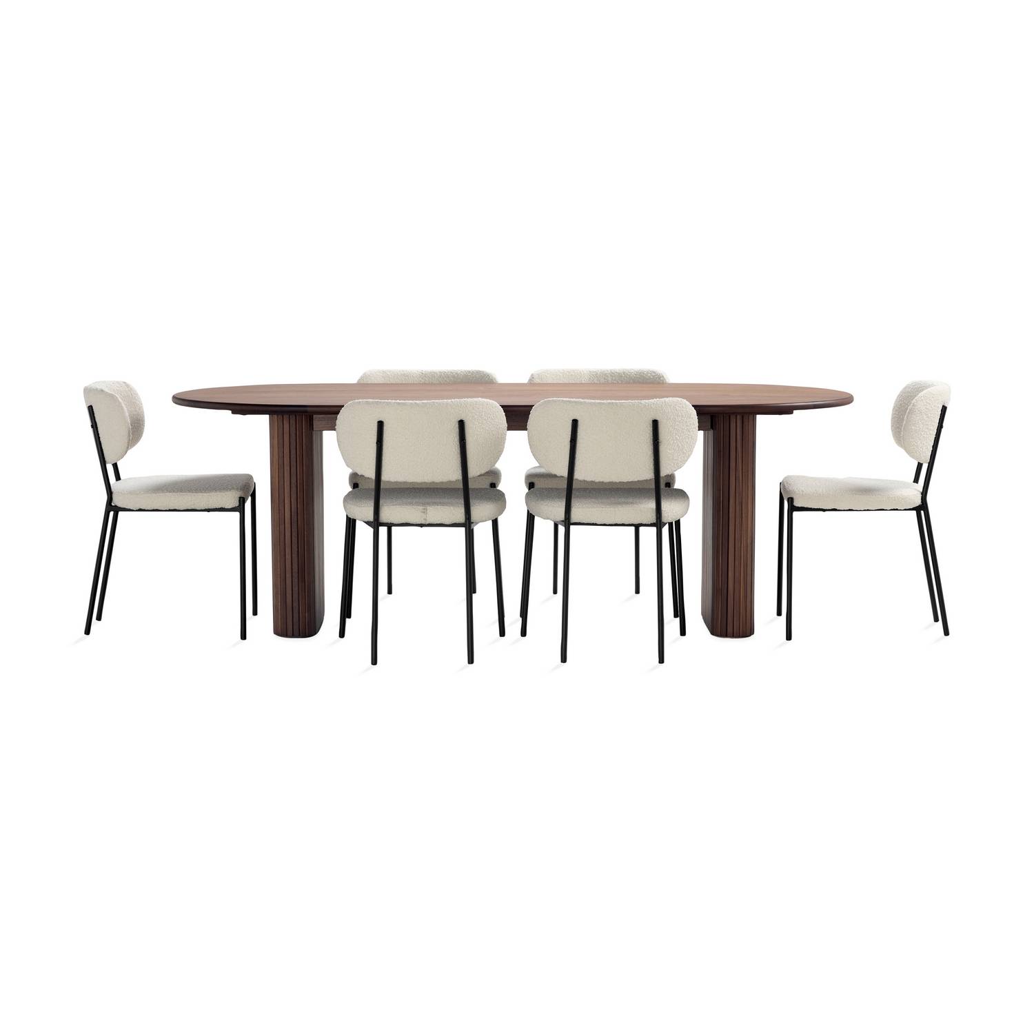 Matgrupp Bark Noira Matbord 220 cm med 6Gemmanio Matstol