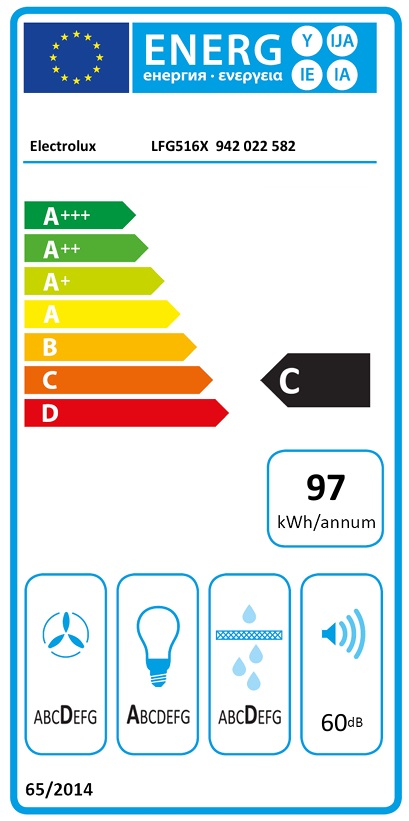 Vägghängd köksfläkt Electrolux LFG516X