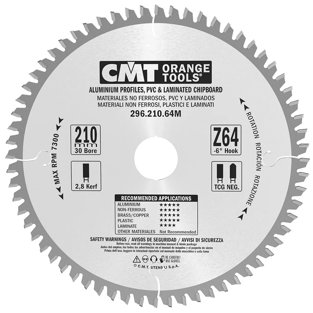 Cirkelsågklinga CMT Orange Tools NE NEG Alu/laminat