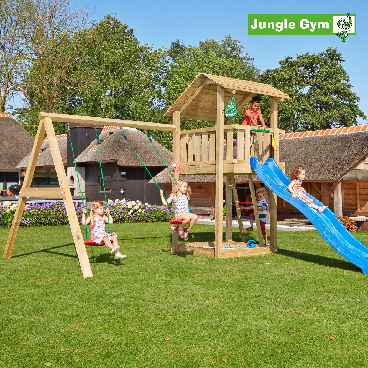 Lektorn Jungle Gym Shelter inkl. Swing Modul X'tra och rutschkana