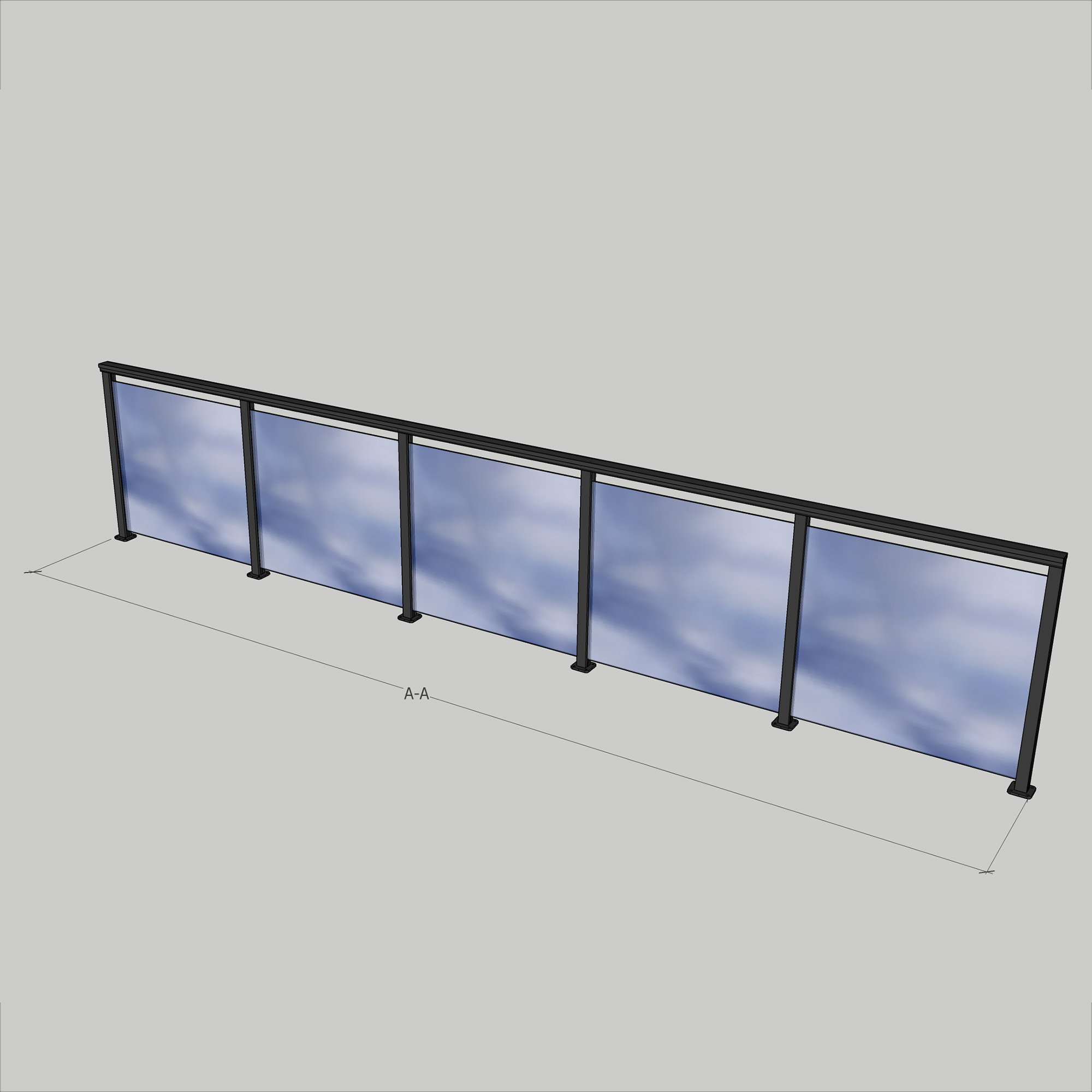 Glasräcke Novoroom Komplett Sektion A-A