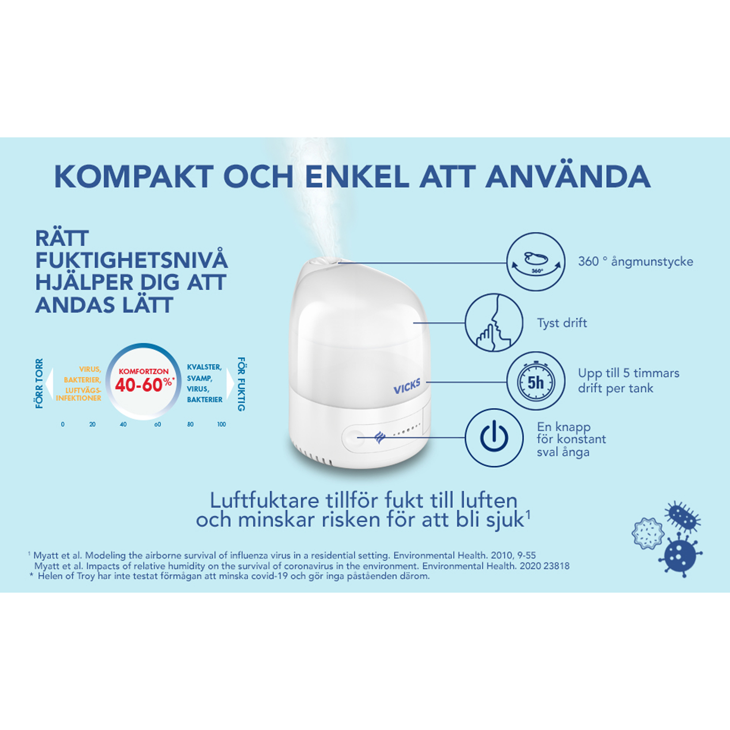 Luftfuktare Vicks VUL510E4 Ultrasonic-Cool Mist