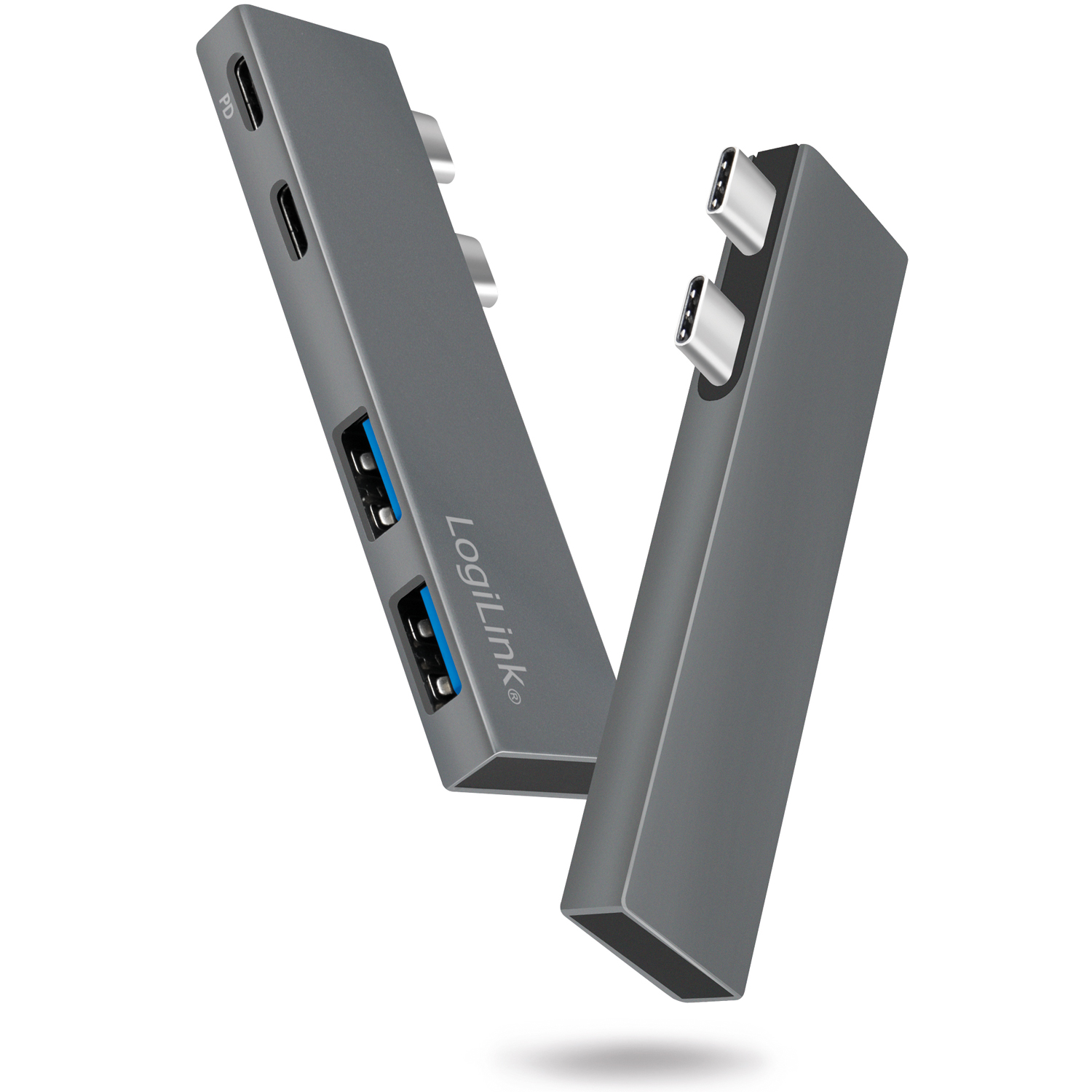 Dual USB 3.2 LogiLink Gen2x2-hub 4-portar PD 100W