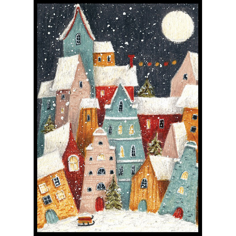 Poster Gallerix Abstract Winter Village No1