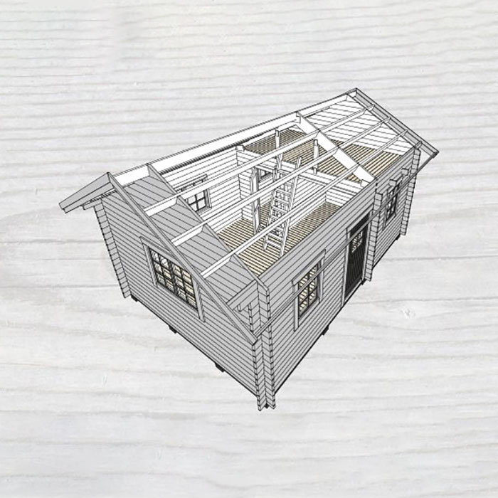 Attefallshus Baseco Nyby stuga med loft 25 m2