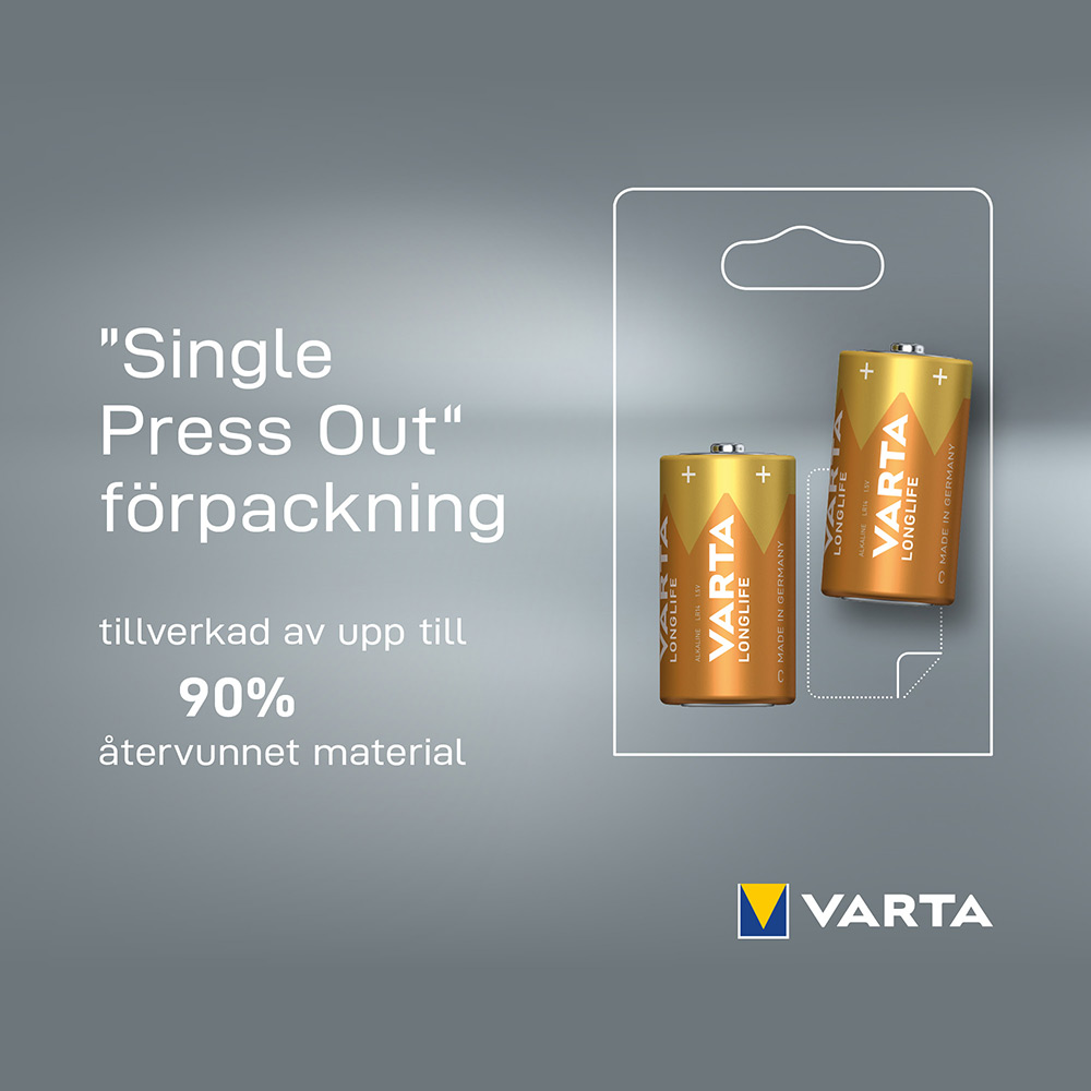 Batteri VARTA Alkaliska Longlife LR20/D 2-Pack