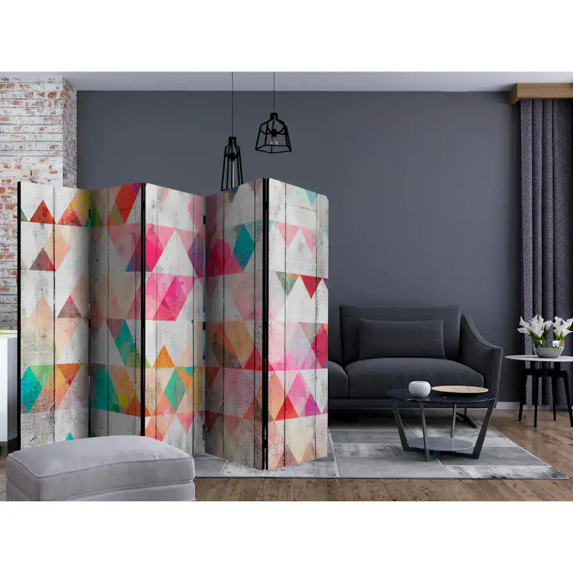 Rumsavdelare Skärmvägg Arkiio Rainbow Triangles II 225x172 cm