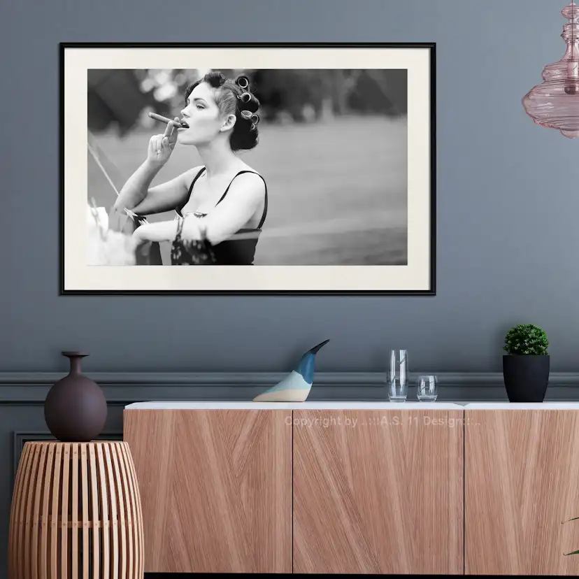 Poster Artgeist Affisch Woman with Cigar