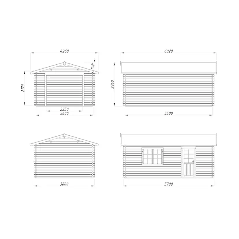 Garage Palmako Roger 19,0 m2 utan Port