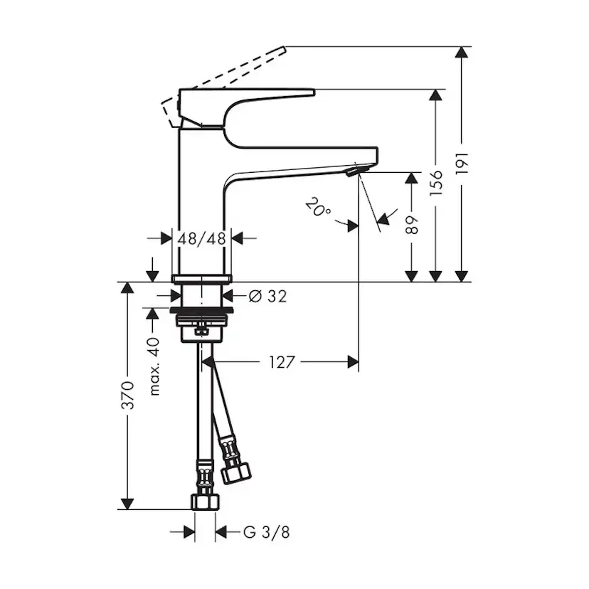 Tvättställsblandare Hansgrohe Metropol 100