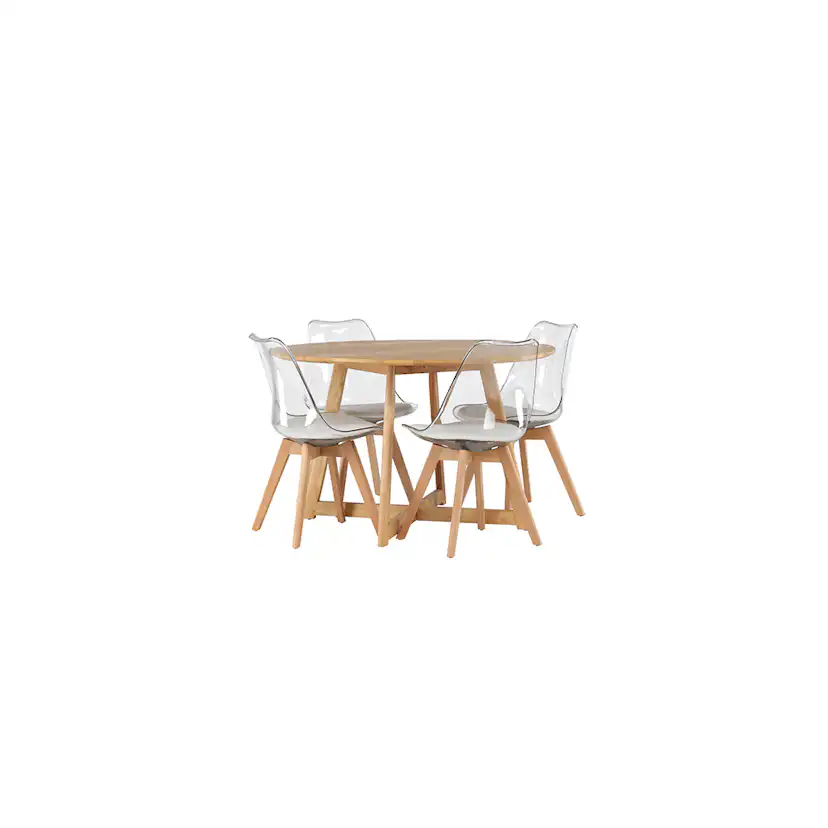 Matgrupp Venture Home Yakidon Ø120 cm med 4 st Edvin stolar