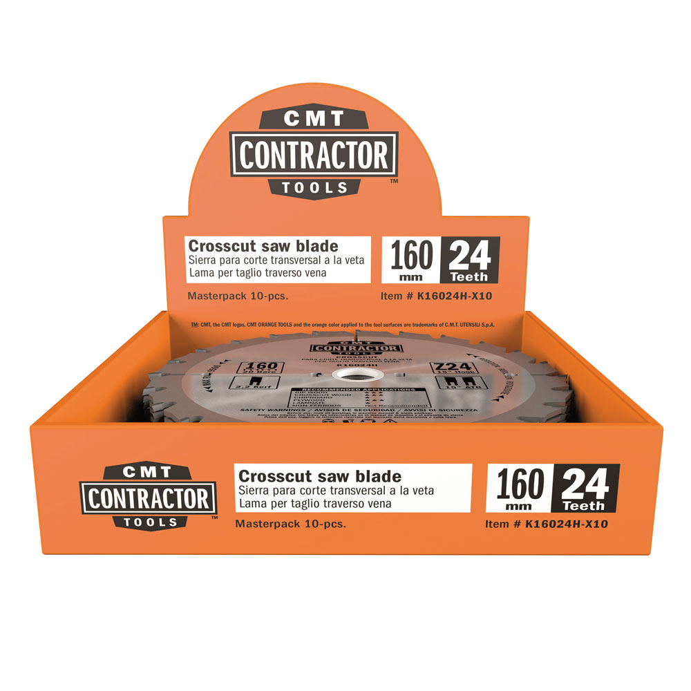 Sågklinga CMT Orange Tools Contractor 160x2,2x20 Z24 W 10 st