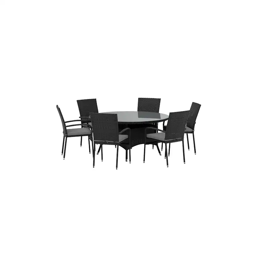 Matgrupp Utomhus Venture Home Volta Ø150 cm med 6 st Anna Trädgårdsstolar