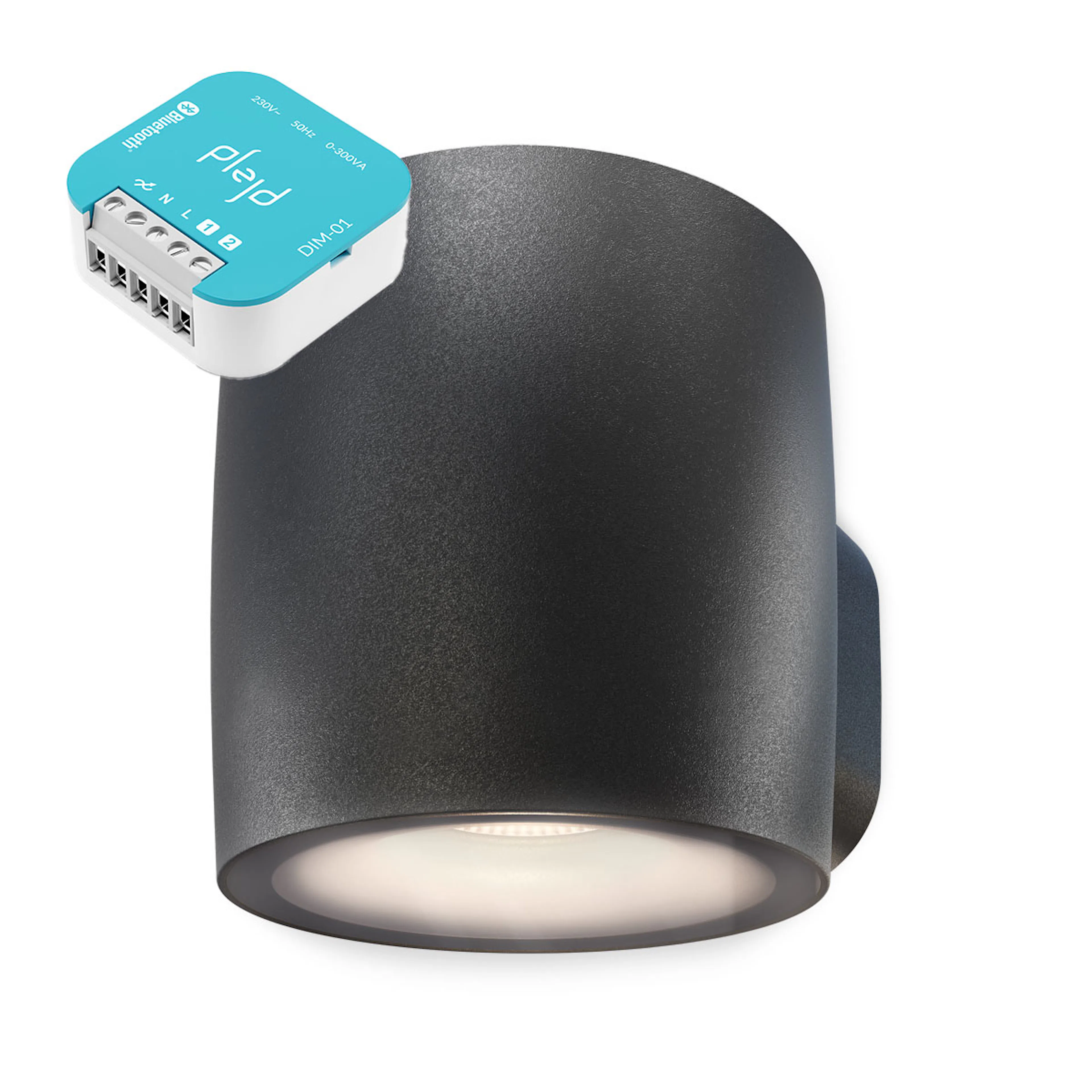 Dimmer Plejd 6 st Väggarmatur OUT-01 Svart + DIM-01