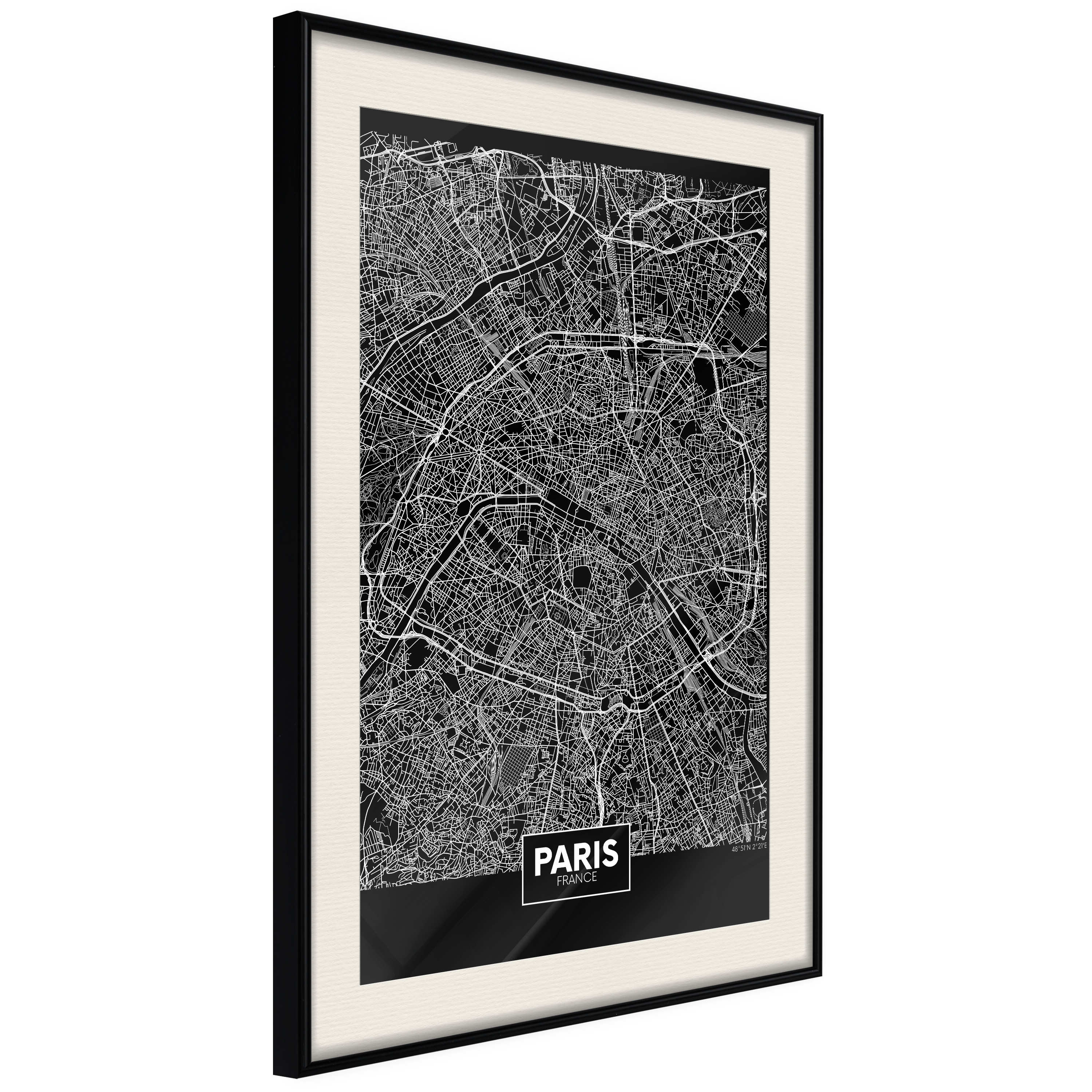 Poster Artgeist Affisch Dark Map of Paris