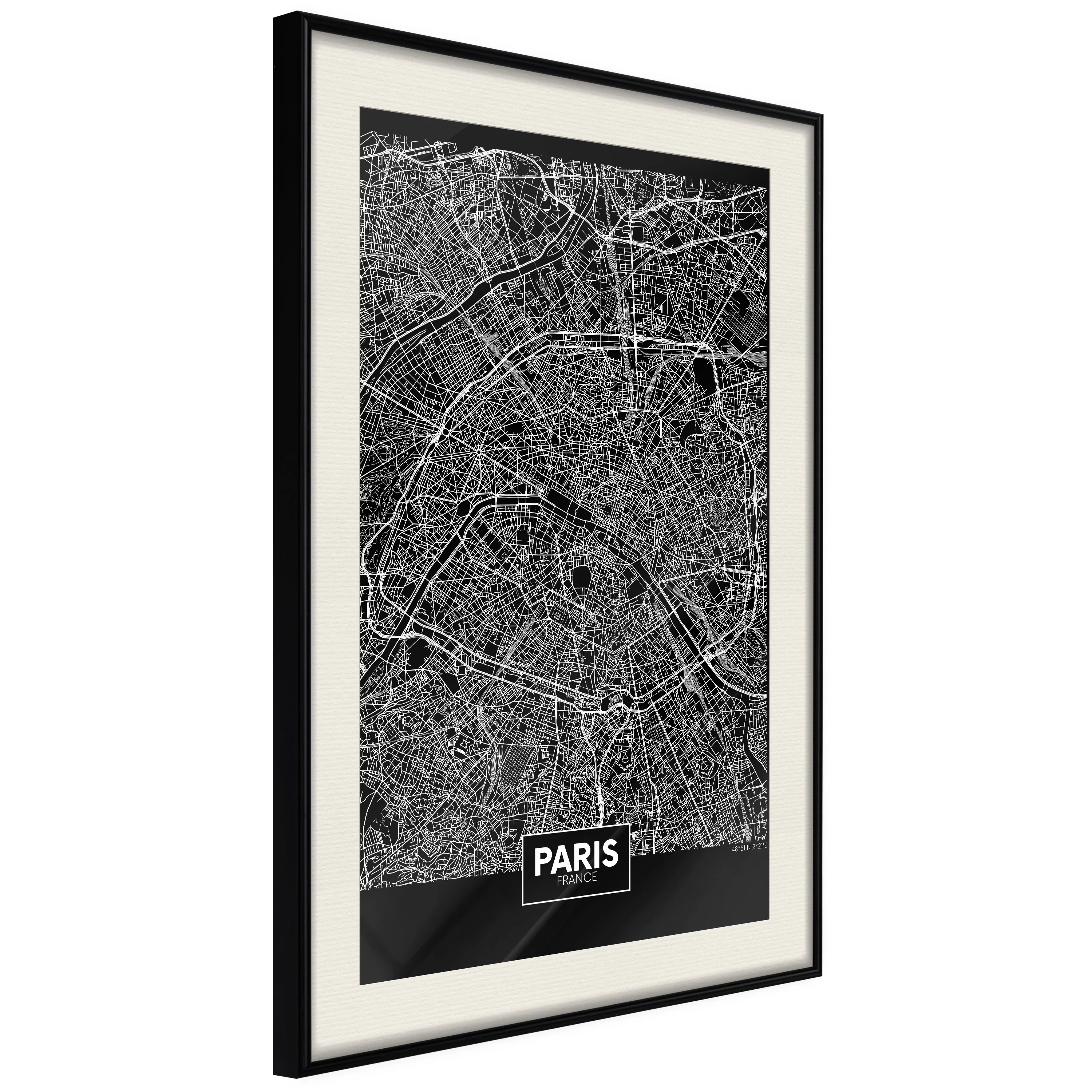 Poster Artgeist Affisch Dark Map of Paris