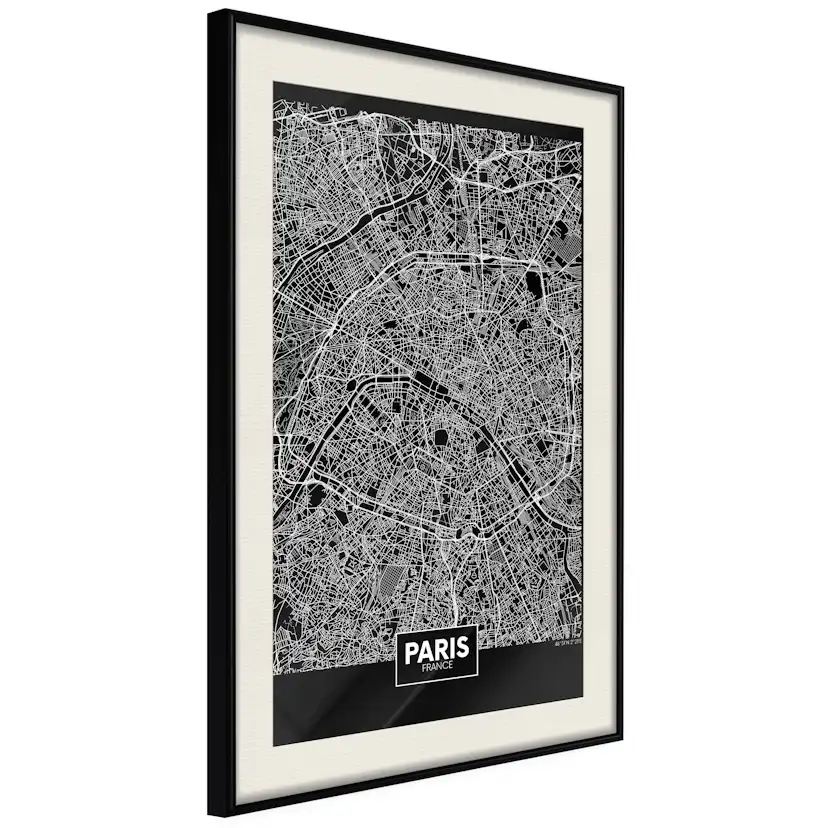 Poster Artgeist Affisch Dark Map of Paris