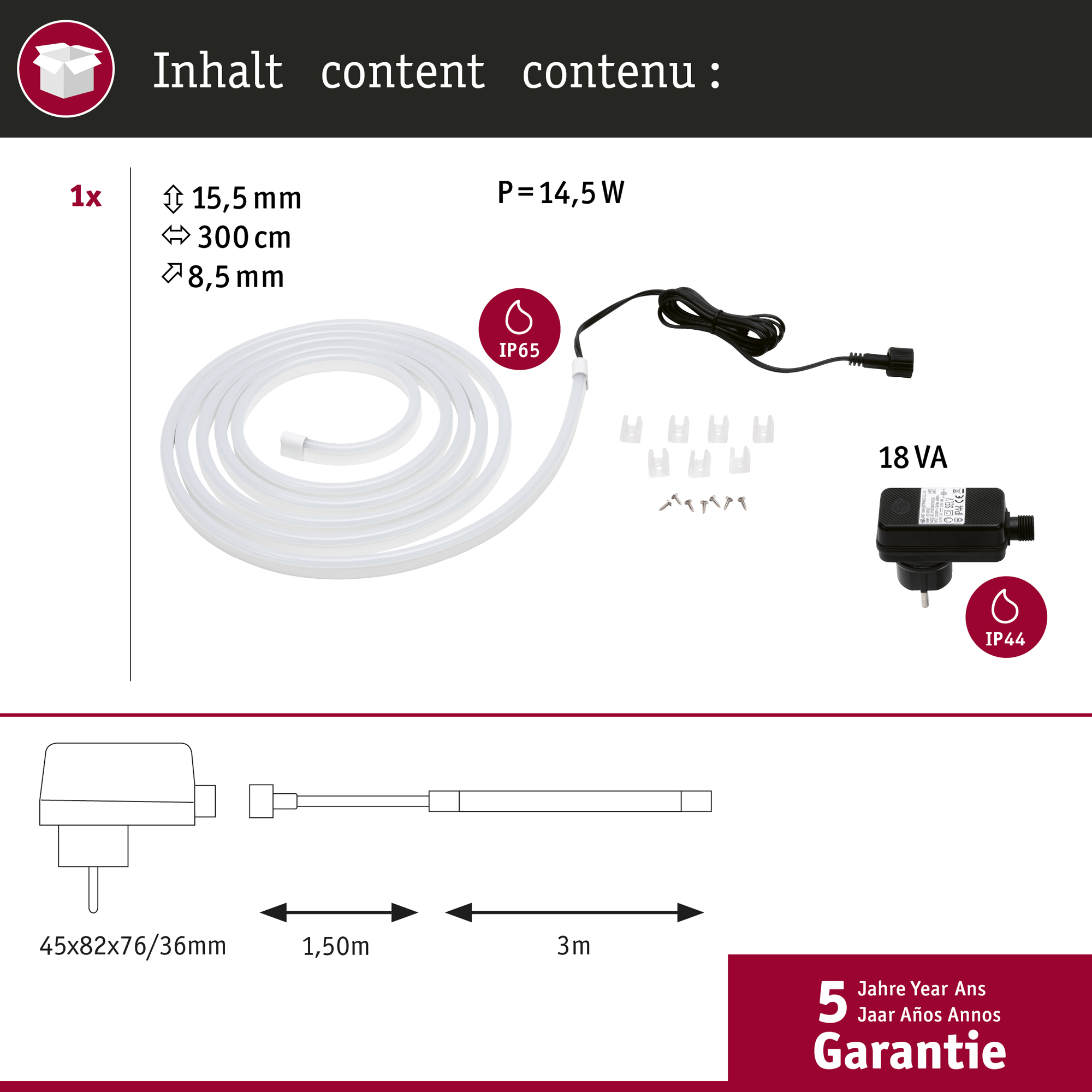 LED-strip Paulmann SimpLED Belagd Outdoor Komplett set IP65
