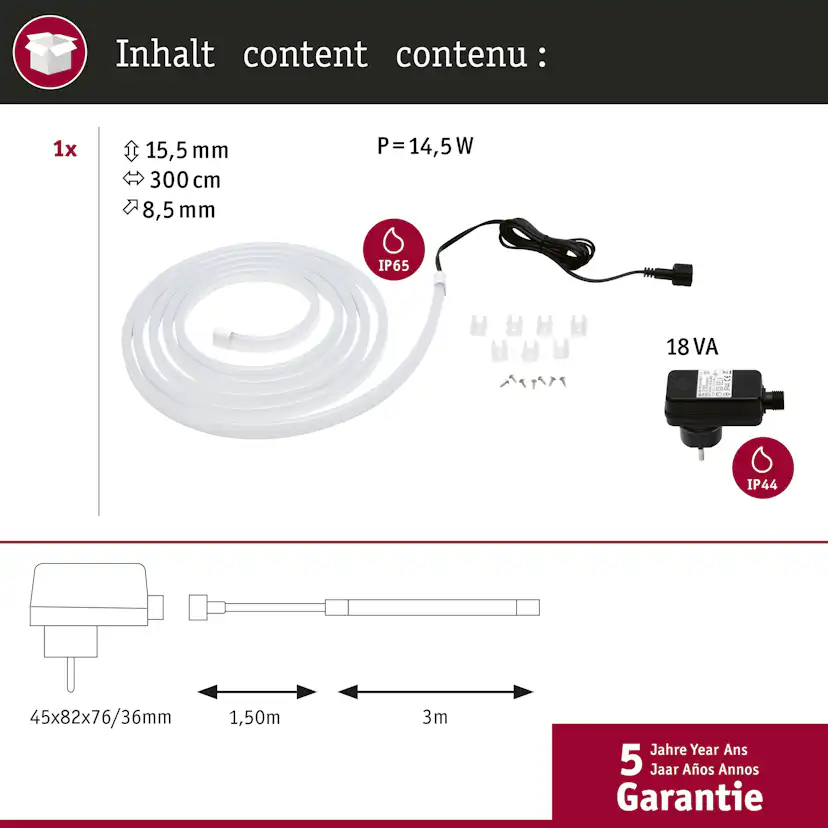 LED-strip Paulmann SimpLED Belagd Outdoor Komplett set IP65