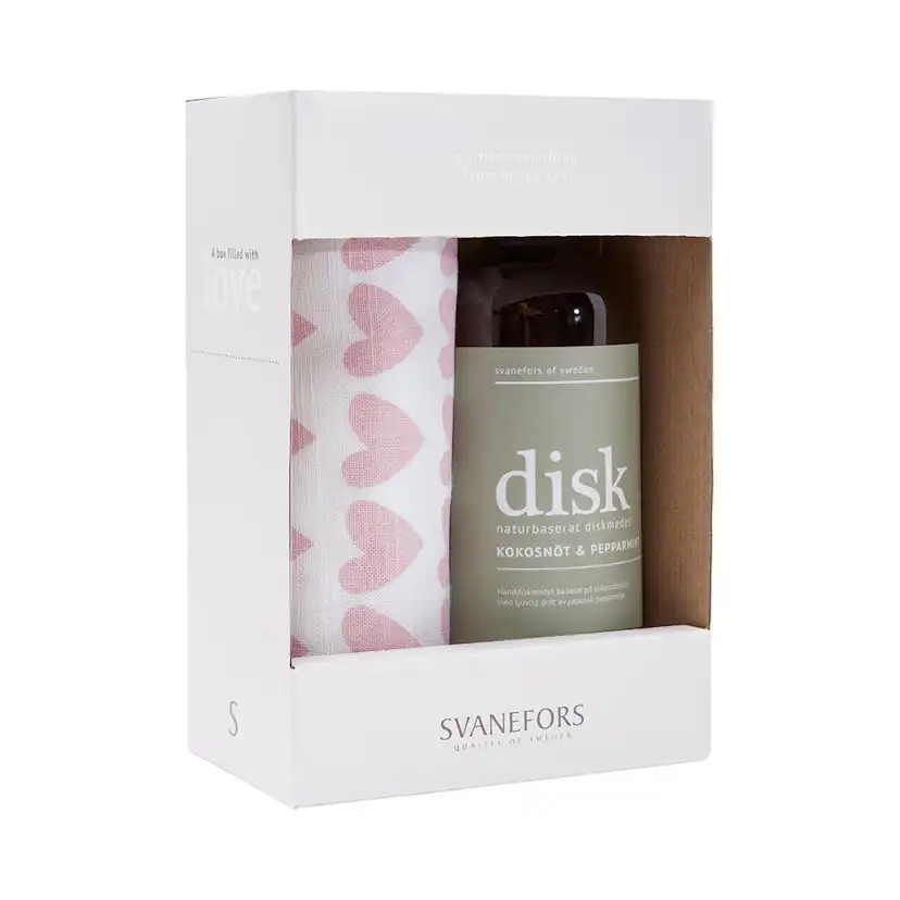 Presentförpackning Svanefors A Box with Love Disk & Handduk Jadore