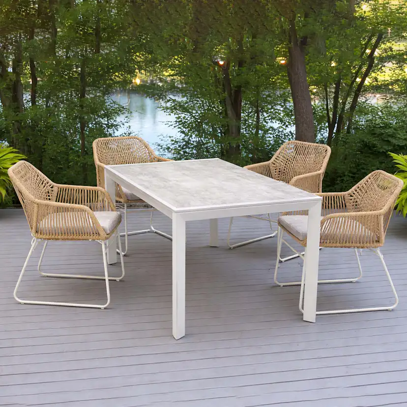 Matgrupp Utomhus Baltic Garden Palermo matgrupp 200 med 4 Seville karmstolar