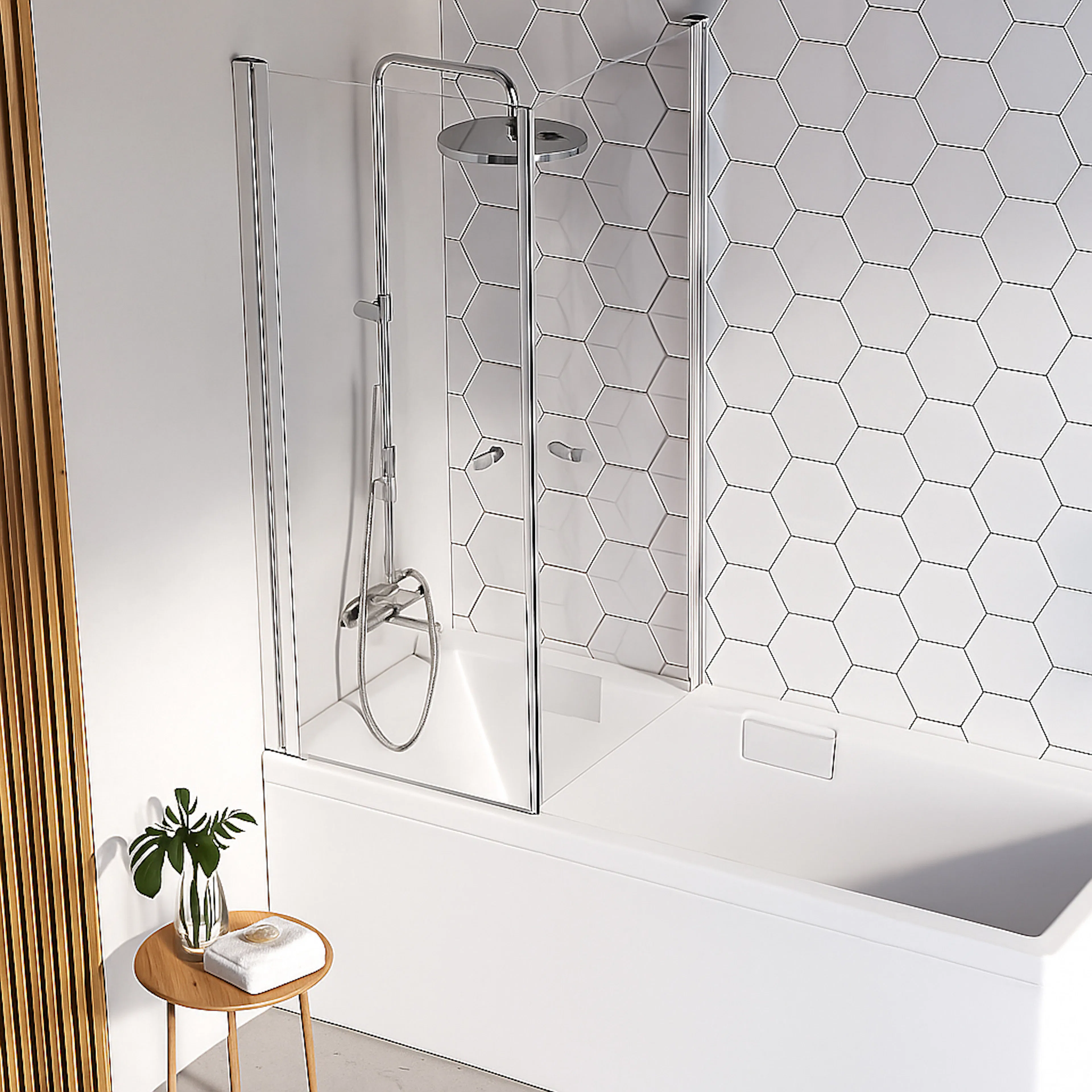 Noma 83 fyrkantigt hörn, STD 830 mm 830 x 830 mm höjd 1500 m Krom