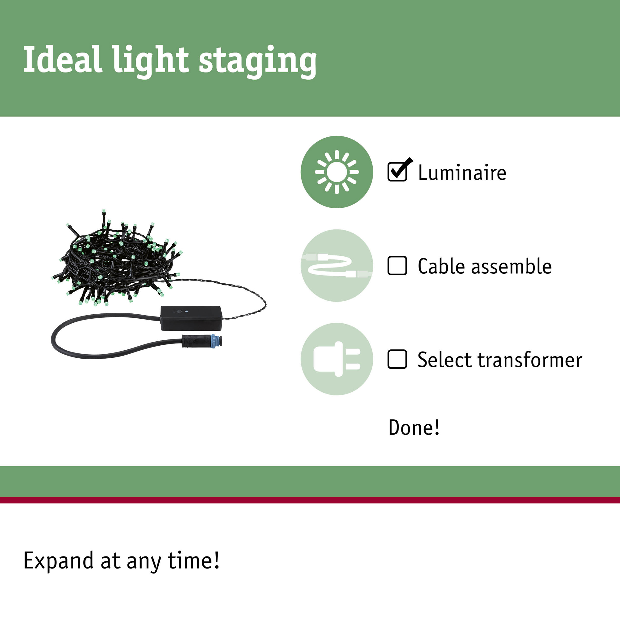 Ljusslinga LED Paulmann Yuna Fairy Lights Plug & Shine IP44 24V Ljus: RGB, Längd: 10 m