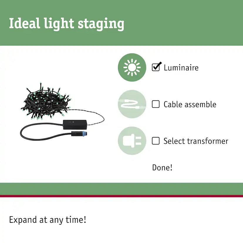 Ljusslinga LED Paulmann Yuna Fairy Lights Plug & Shine IP44 24V Ljus: RGB, Längd: 10 m
