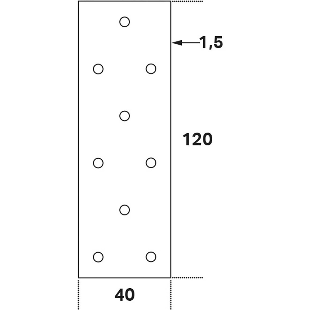 Hålplatta Hp 40x120x2,0 40x120x2,0 mm
