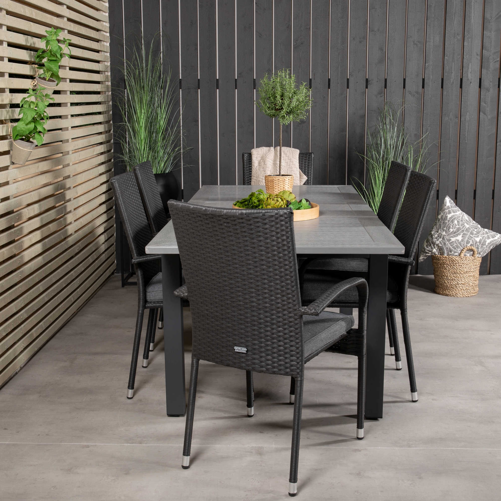 Matgrupp Venture Home Aleyna 160/240 med 6 Asta Stolar