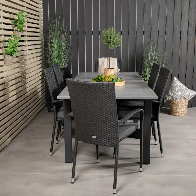 Matgrupp Venture Home Aleyna 160/240 med 6 Asta Stolar