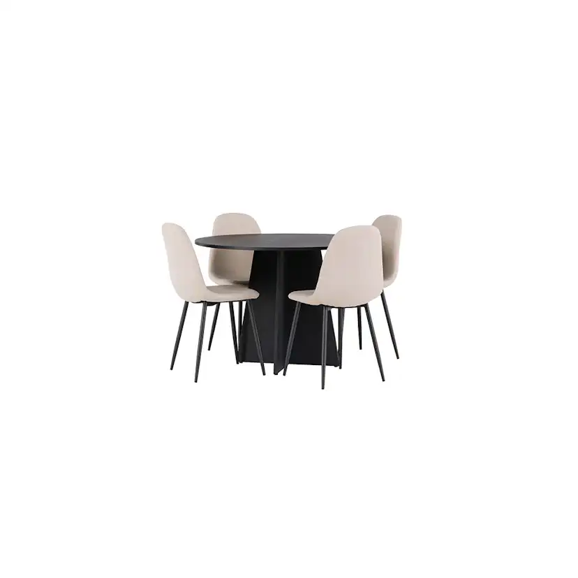 Matgrupp Venture Home Bootcut Ø110 cm med 4 st Polar stolar