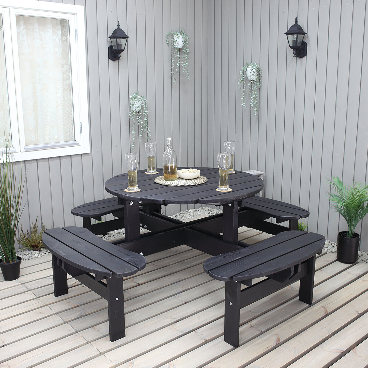 Bänkbord Baltic Garden Round Picknick