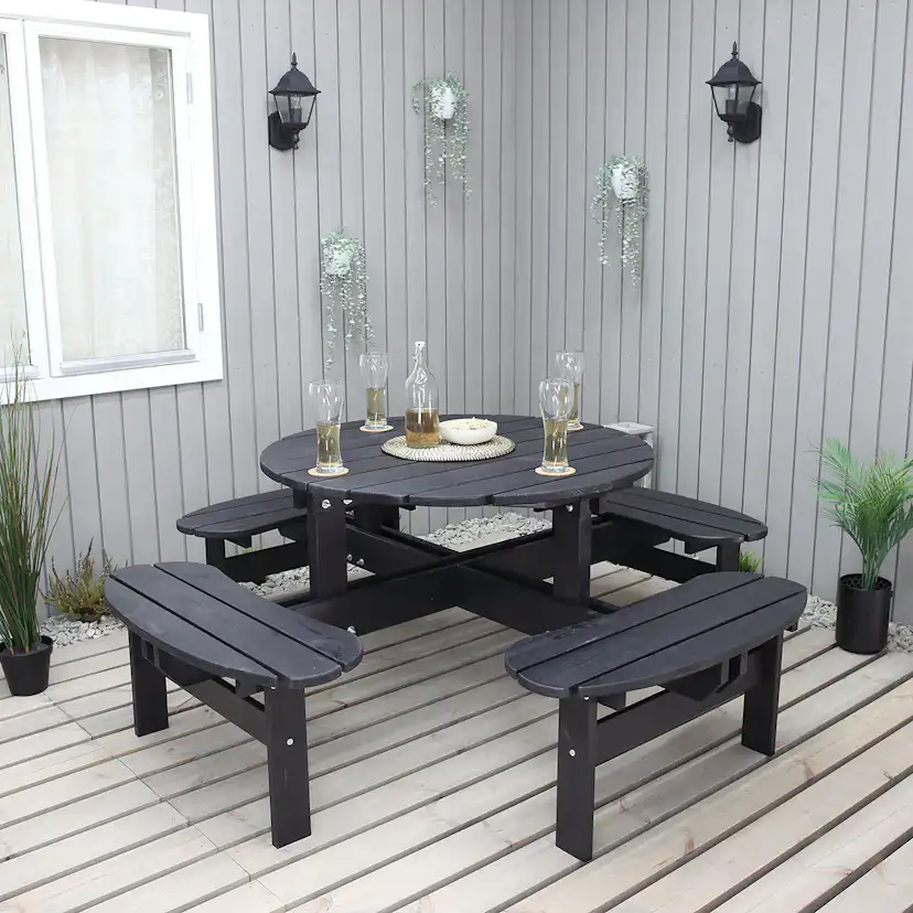 Bänkbord Baltic Garden Round Picknick