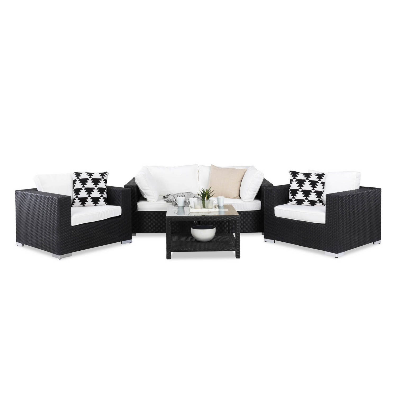 Loungegrupp Comfort Garden Bahamas 4-sits med 2 Fåtöljer och Bord 75x75 Utomhus