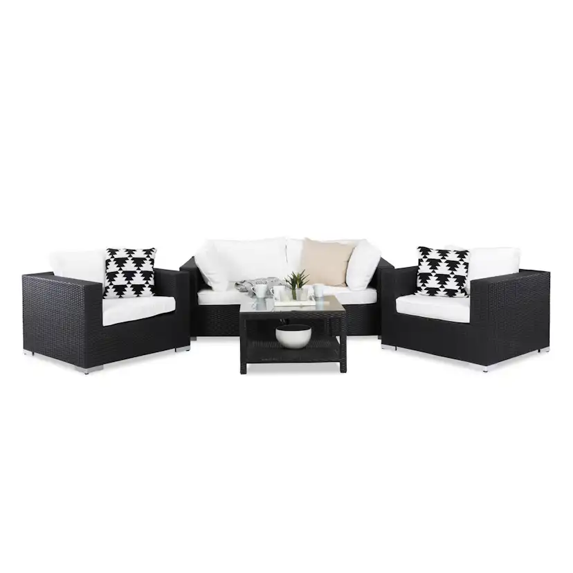 Loungegrupp Comfort Garden Bahamas 4-sits med 2 Fåtöljer och Bord 75x75 Utomhus
