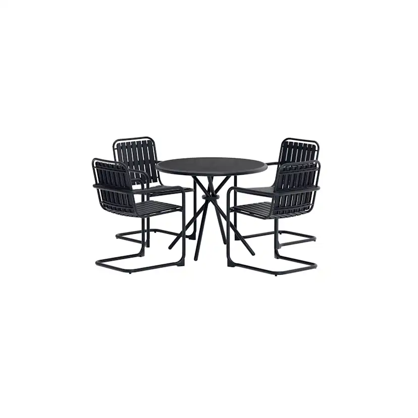 Matgrupp Utomhus Venture Home Chios 4 Stolar med Ø90cm Bord