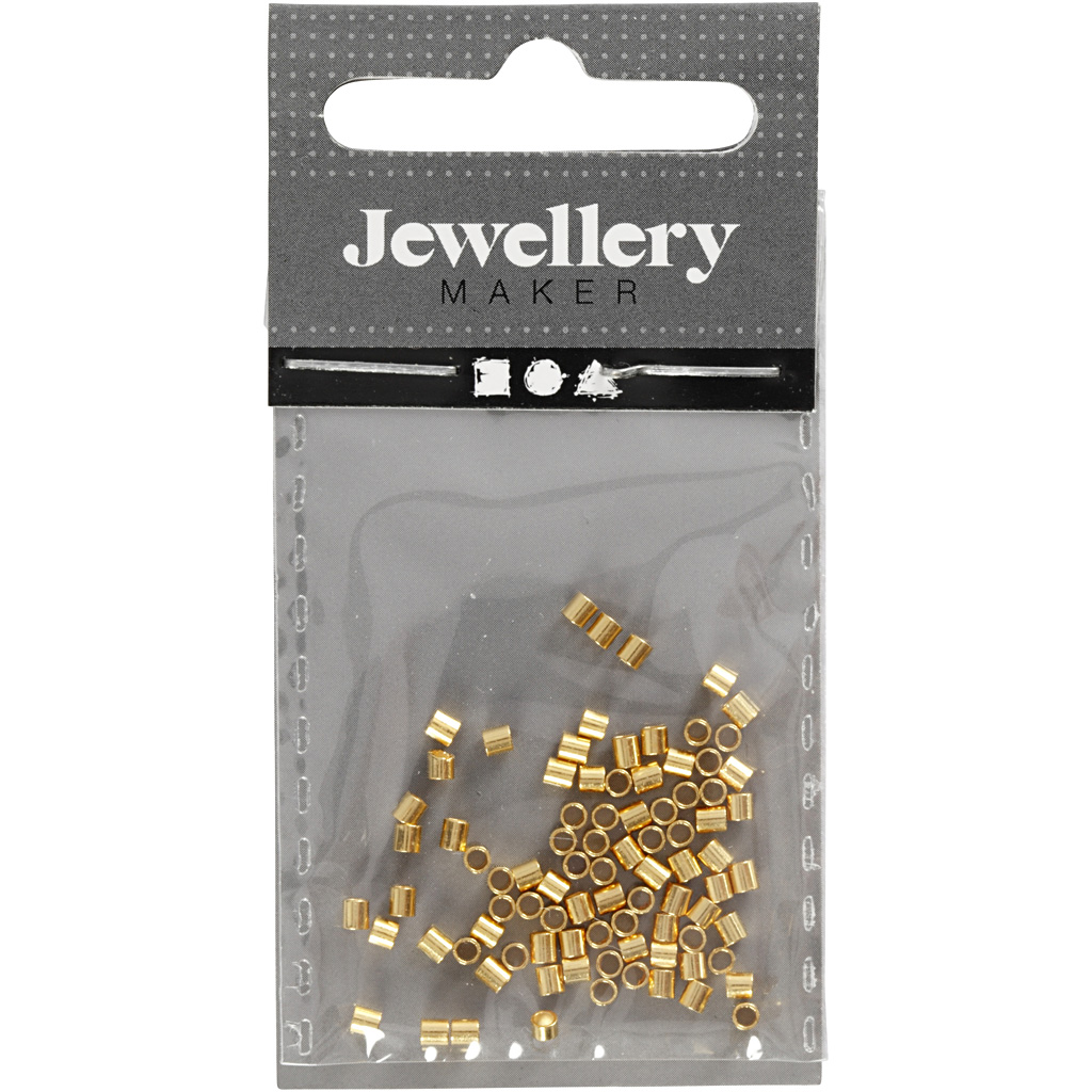 Avslutningshylsa Creativ Company Förgylld Stl 2x2 mm HålStl 14 mm 80 st/1 Förp