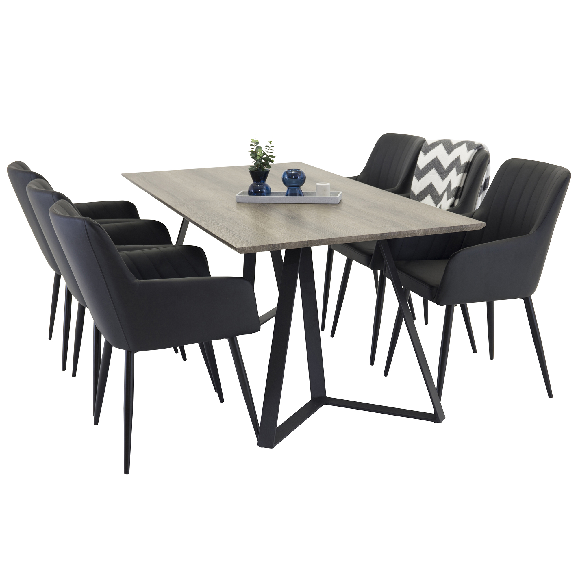 Matgrupp Venture Home Madde med 6 Corina Stolar Konstläder