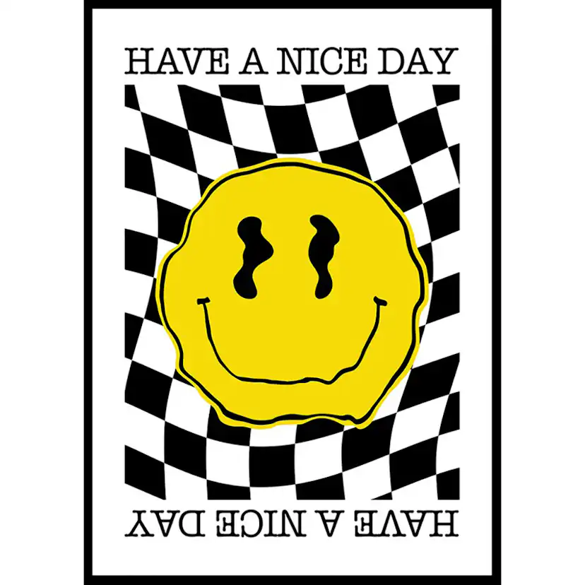 Poster Gallerix Smiley Yellow And Black