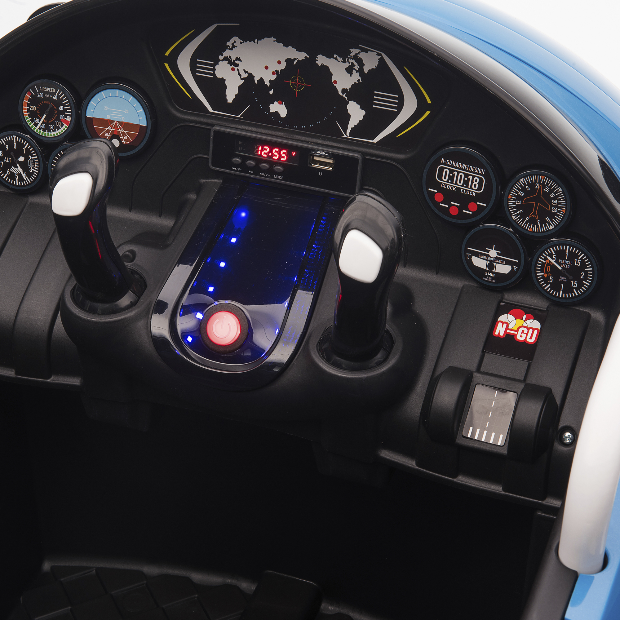 Elbil Nordic Play Elplan, ljus, fjärrkontroll, kanon 2x6V blå