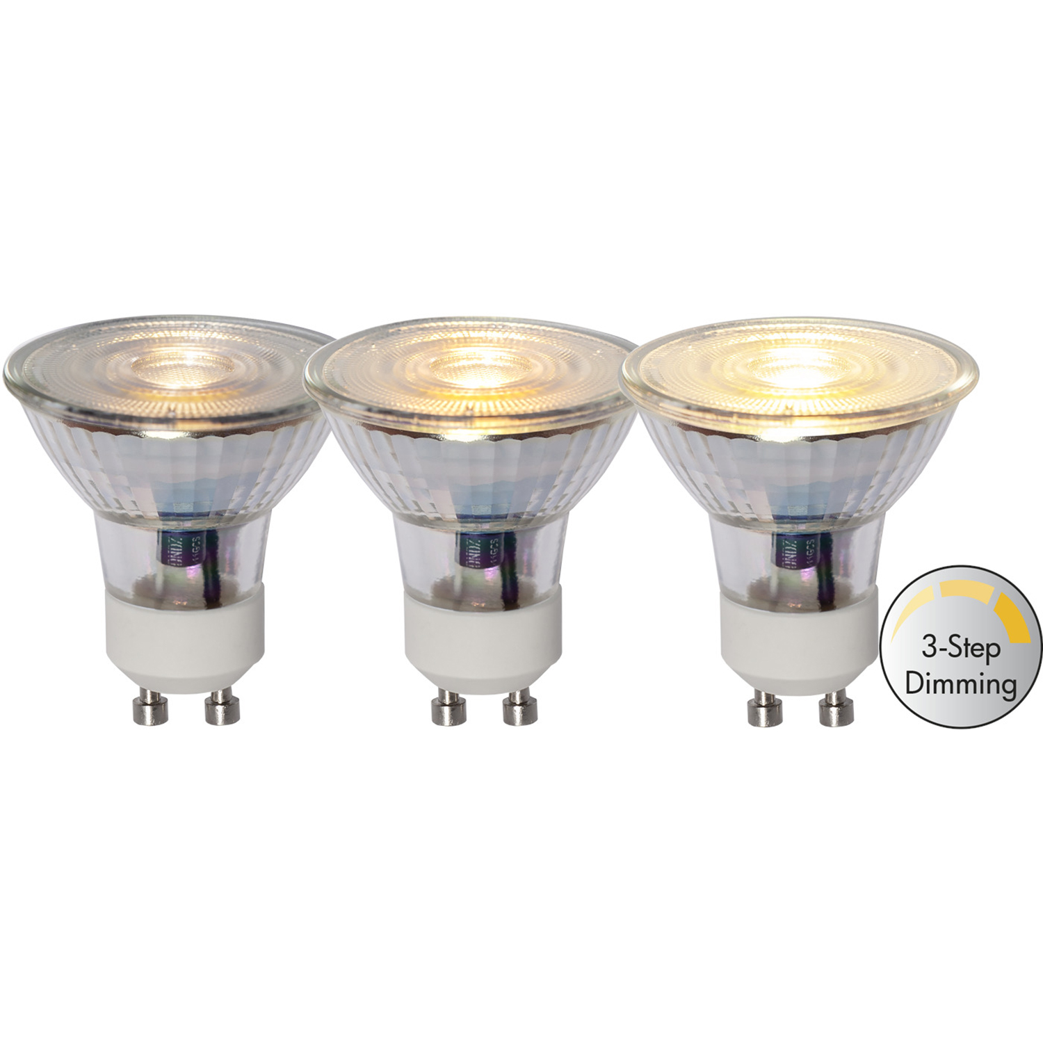 LED-lampa Star Trading GU10 MR16 Spotlight Glas 3-step