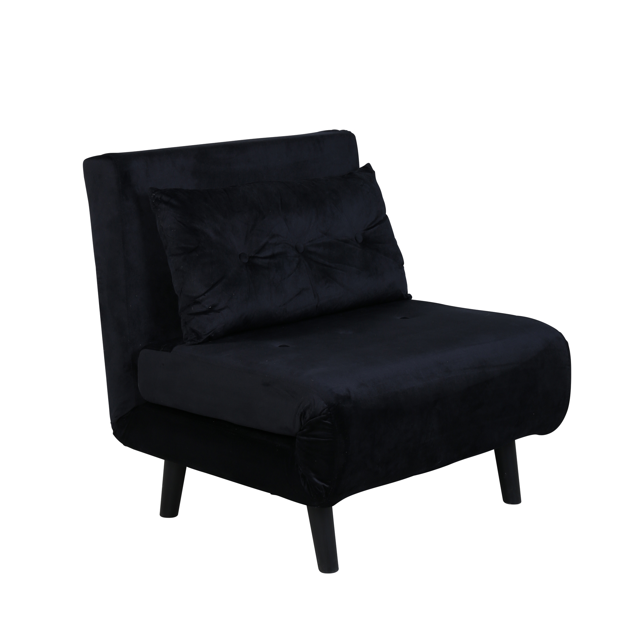 Vicky Folding Bed Single - Black / Black Velvet Svart