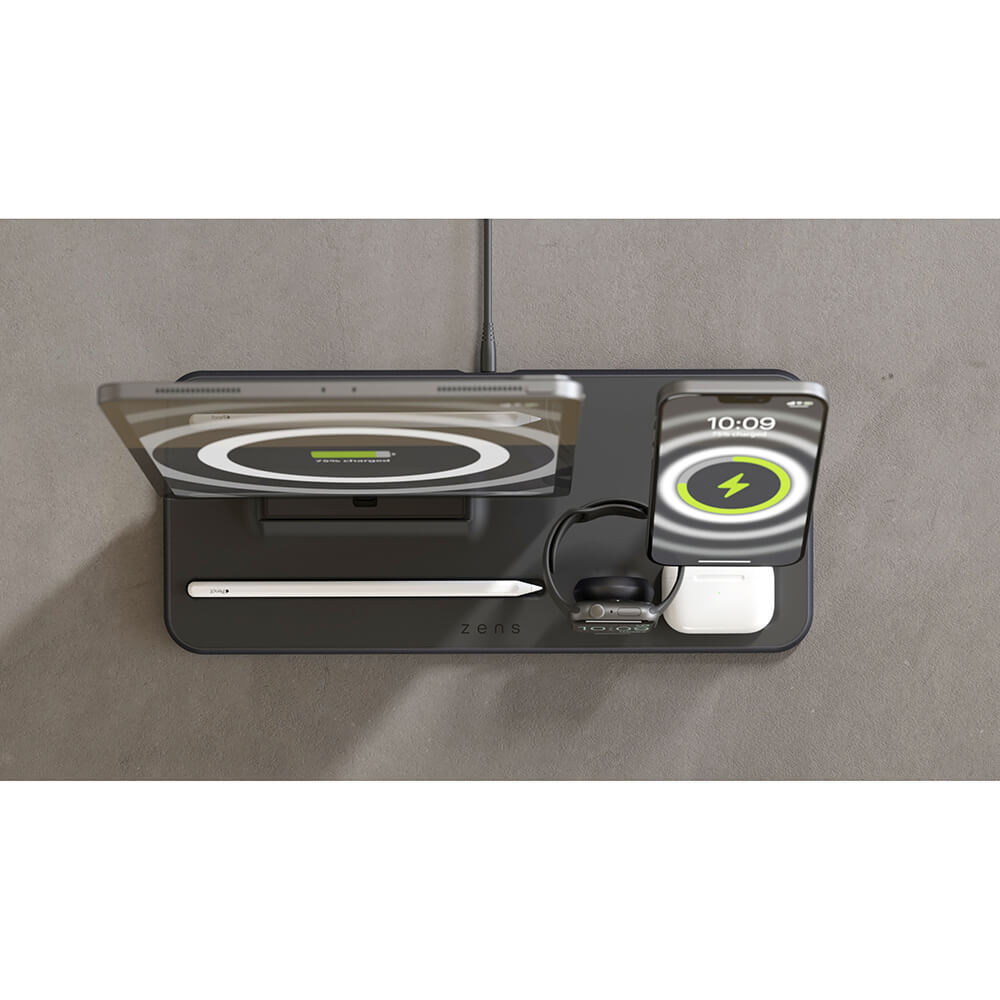 Trådlös Laddare Zens 4-i-1 Magnetisk + Klocka + iPad