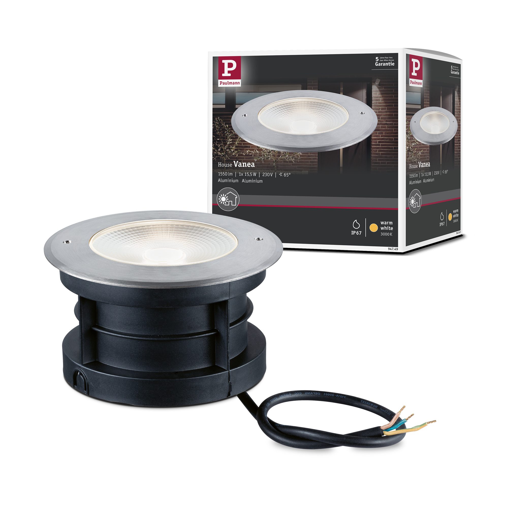 LED Infälld Markbelysning Paulmann Vanea Seawater Resistant IP67 230V Diameter: 160 mm