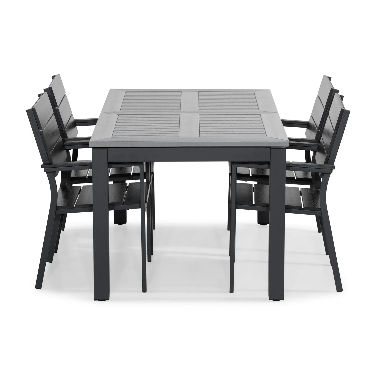 Matgrupp Comfort Garden Monaco 152-210 med 4 Stapelstolar Tunis