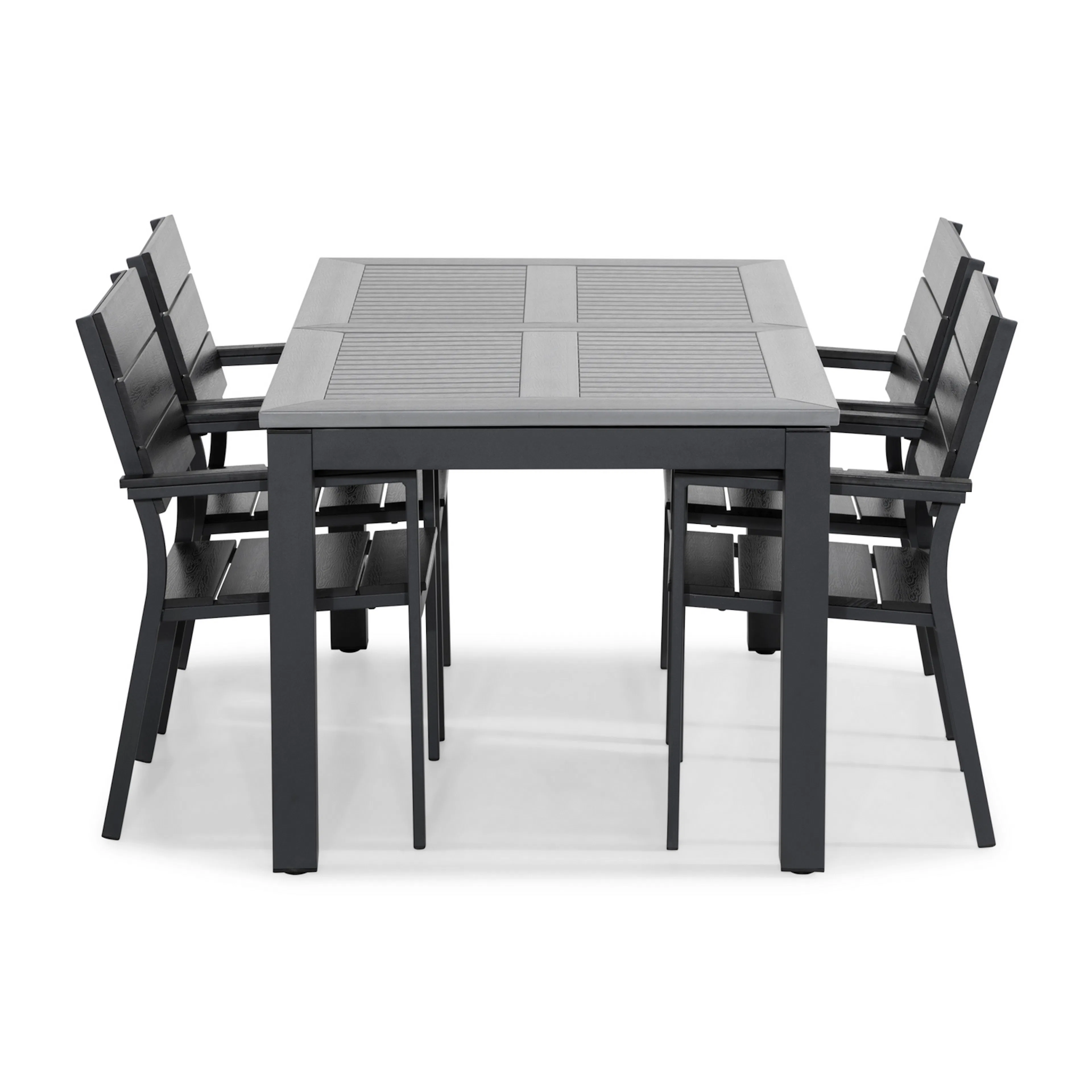Matgrupp Comfort Garden Monaco 152-210 med 4 Stapelstolar Tunis