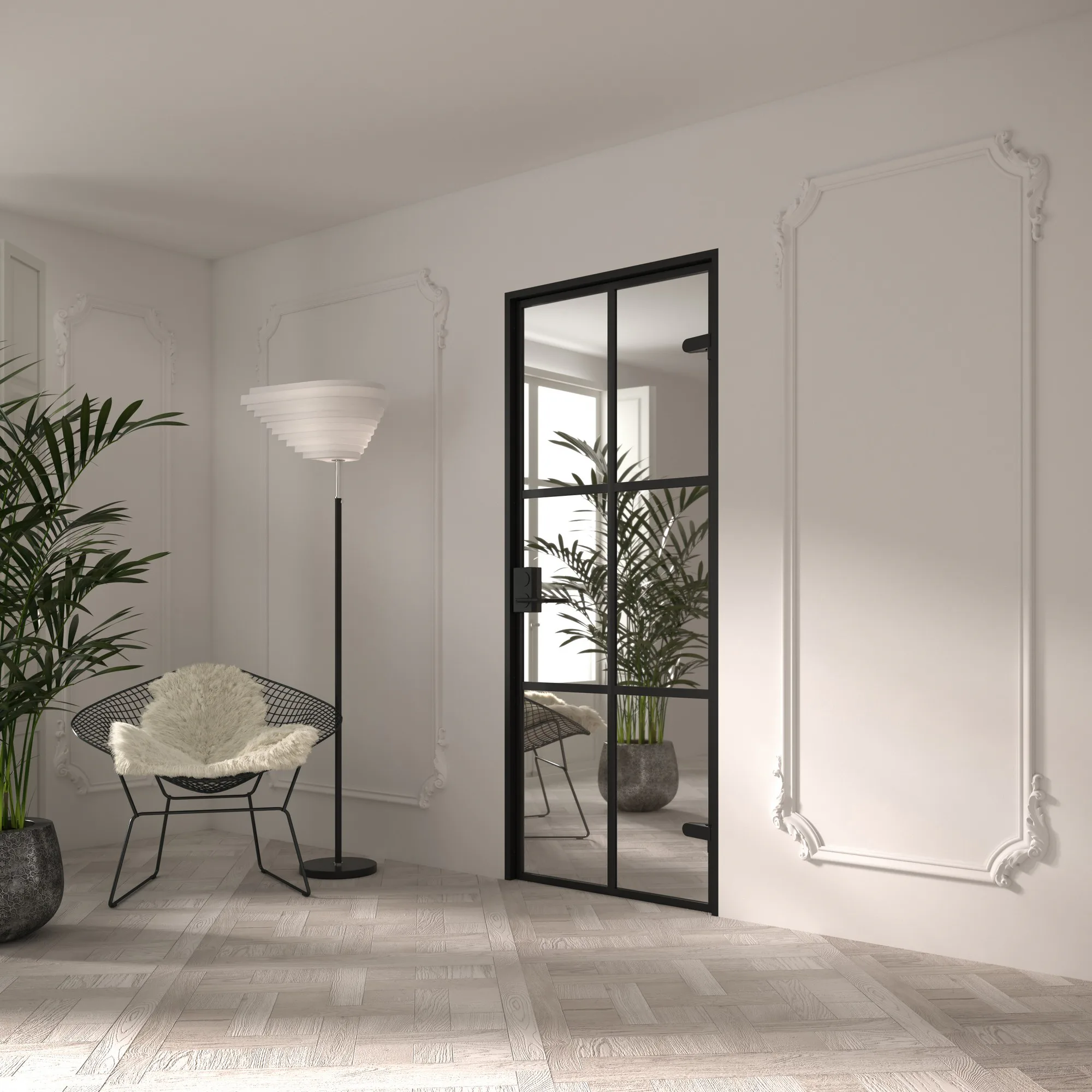 Celine M04 Paris, Innerdörr i glas HxB: 2000x900 mm, Spegelglas