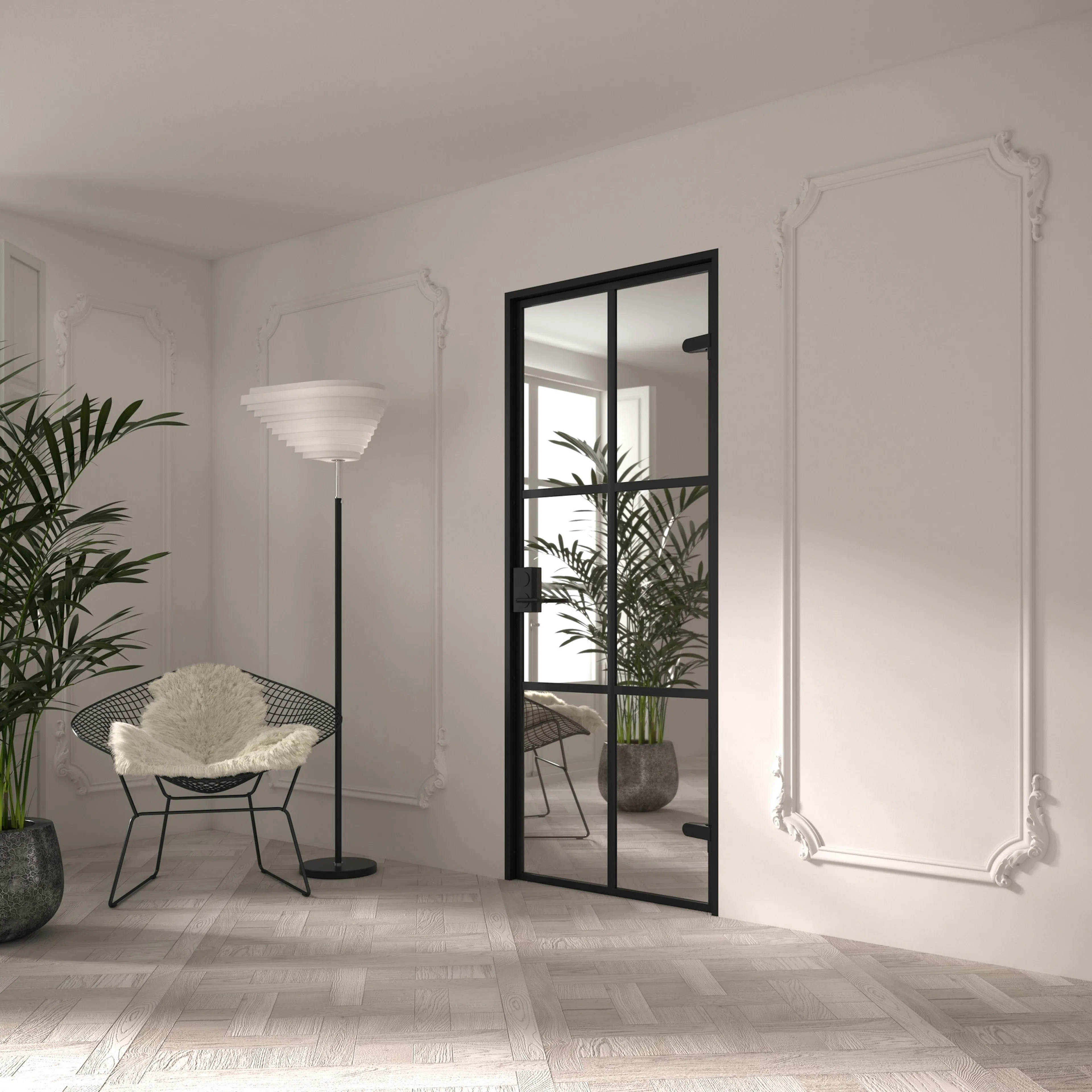 Celine M04 Paris, Innerdörr i glas HxB: 2000x900 mm, Spegelglas
