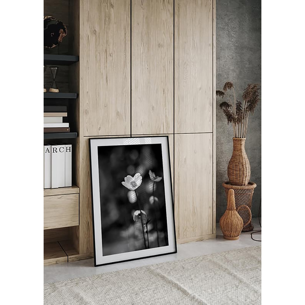 Poster Gallerix White Flower BW